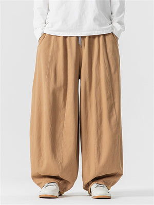 Men's Casual Plus Size Wide Leg Cotton Pants