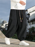 Men's Warm Corduroy Striped Texture Baggy Lantern Pants