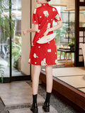 Women's Chinese Opera Cartoon Girl Print Dress