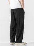 Male Flowy Pleated Solid Elasticated Waist Loose Pants