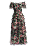 Ladies Stylish Floral Printed Mesh Dress for Vacation