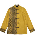 Men's Retro Snakeskin Print Tang Suit Faux Suede Jacket