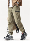 Male Zippered Pocket Comfort Drawstring Work Pants