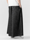 Men's Summer Lace Up Loose Staight-Leg Hakama Pants