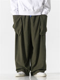 Men's Hip-Hop Exaggerated Pocket Corduroy Straight-Leg Pants