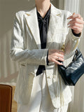 Vogue Satin Jacquard Notched Collar Tassel Jacket for Women