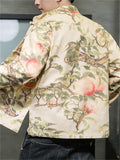 Men's Peach Print Autumn Winter Tang Suit Jackets