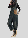 Women's Relaxed Popular Color Matching Denim Jumpsuits