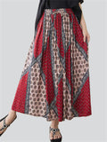 Ethnic Style Print Elastic Waist A-line Skirt for Ladies