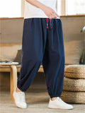 Harajuku Cotton Linen Oversized Sweatpants for Men