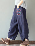 Women's Ethnic Style Patchwork Wide-leg Pants