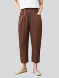 100% Linen Extra Loose Tapered Pants for Women