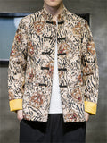 Men's Vintage Stand-up Collar Tiger Print Jackets