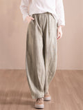 Summer Plain Loose Linen Pants for Women