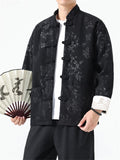 Men's Butterfly Bamboo Graphic Corduroy Stand Collar Jackets