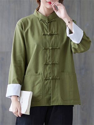 Chinese Tai Chi Clothing Cotton Linen Shirt for Women