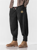 Men's Stylish Embroidery Corduroy Plaid Casual Pants