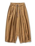 Simple Relaxed Fit Drawstring Wide Leg Pants for Men