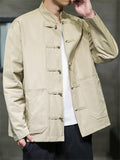 Men's Casual Stand Collar Windproof Relaxed Fit Jacket