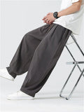 Solid Color Braided Drawstring Straight-Leg Pants for Men