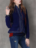 Women's Ethnic Style Knot Button Bound Seam Woollen Jacket