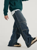 Streetwear Baggy Straight-Leg Denim Pants for Men