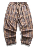 Men's Daily Wear Loose Summer Plaid Casual Pants