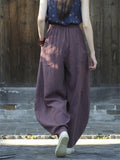 Women's Original Design Zen Style Oversized Ramie Linen Lantern Pants