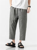 Oriental Style Men's Lightweight Linen Pants for Daily Wear