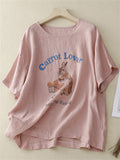 Women's Carrot Lover Bunny Printed Linen Shirts