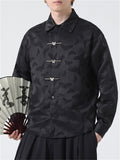 Men's Chinese Style Butterfly Buckle Jacquard Spring Shirt