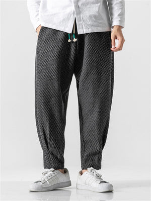 Men's Comfort Textured Thickened Faux Woolen Pants