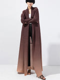 High Fashion Gradient Color Cardigan Long Coat for Women