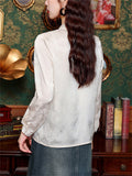 Female Asymmetric Semicircle Loong Embroidered Jacquard Shirts