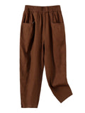 100% Linen Extra Loose Tapered Pants for Women