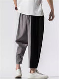 Men's Contrast Color Striped Fashion Cotton Linen Pants