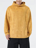 Men's Oracle Bone Script Faux Suede Hoodies