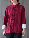 Chinese Tai Chi Clothing Cotton Linen Shirt for Women