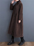 Women's Stylish Corduroy Long Coat for Winter