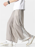 Men's Chinese Style Flowy Double Layer Mesh Cotton Pants