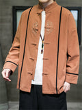 Men's Trendy Embroidered Button Closure Jacket