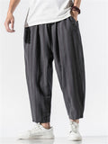 Men's Contrast Color Striped Fashion Cotton Linen Pants