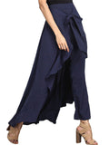 Women's Front Lace Up Flowy Chiffon Culotte