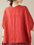 Ladies Summer Casual Lace-Up Batwing Sleeve Shirts