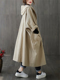 Casual Large Pocket Long Trench Coat for Women