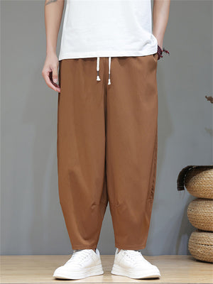 Comfort Breathable Ice Silk Ankle Tied Casual Pants for Men