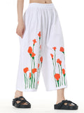 Floral Printed Loose Fit Casual Pants for Ladies