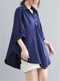 Holiday Cozy V Neck Half Sleeve Loose Shirt for Women