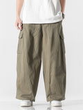 Men's Leisure Workwear Multi-Pocket Straight Leg Pants