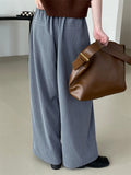 Women's Drawstring Elastic Waist Striped Wide Leg Pants